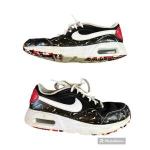 Mens Nike 'Swooshfetti' 2021 Black White University Red Air Max Sneakers Size 8